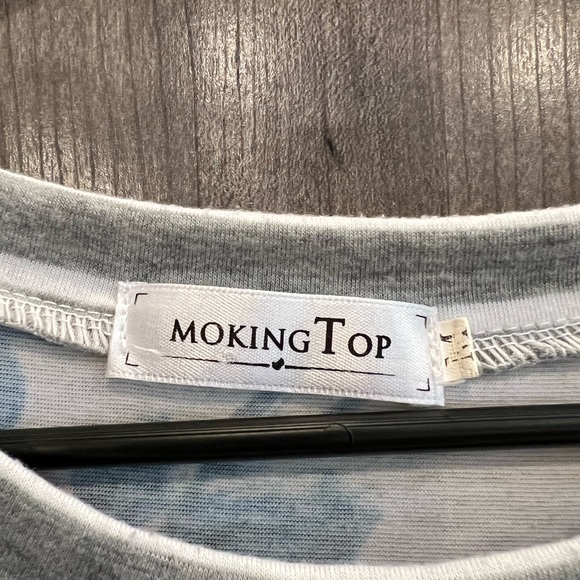 Womens beautiful floral and strip 3/4 length t-shirt - Picture 2 of 2